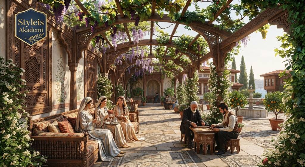 Osmanlı mimarisinde pergola kelimesi kullanılmasa da benzer sistemler oldukça yaygındı
