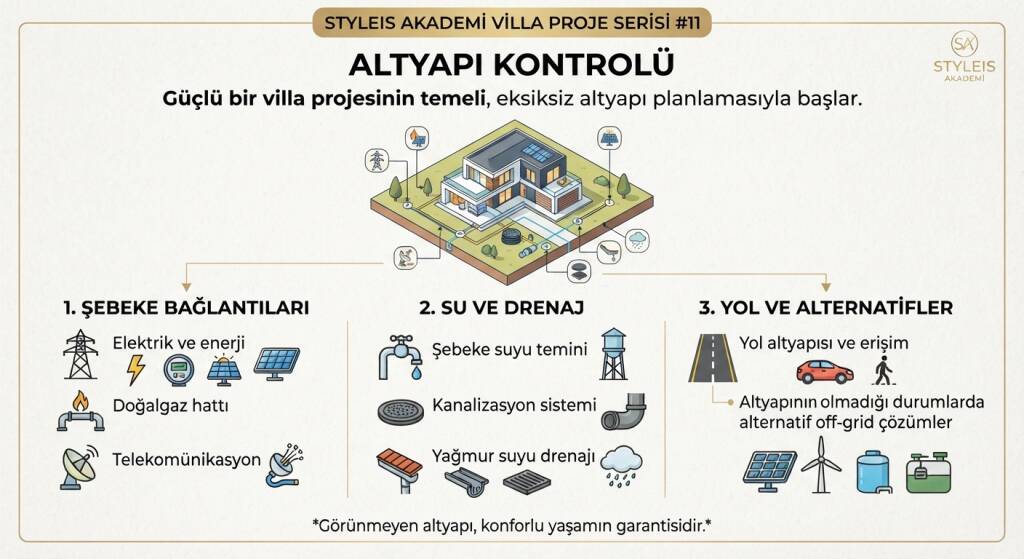 Güçlü bir villa projesinin temeli eksiksiz altyapı planlamasıyla başlar