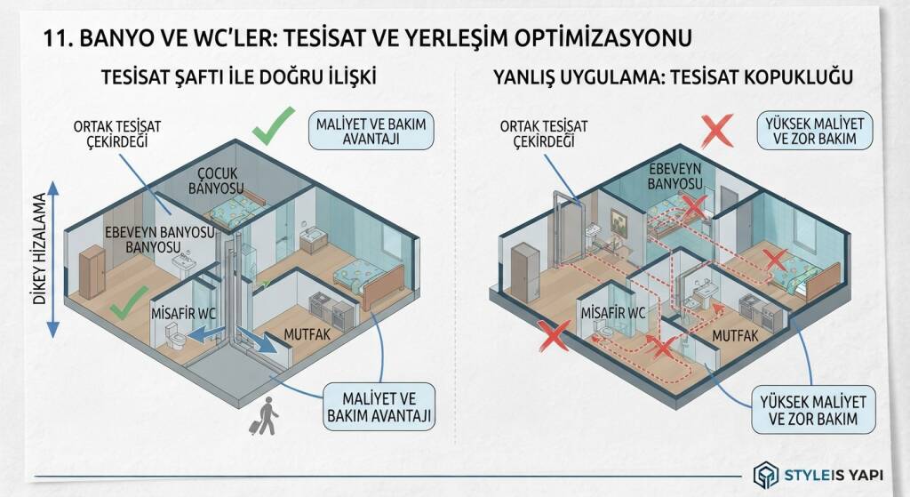 Islak hacimlerin ve banyo