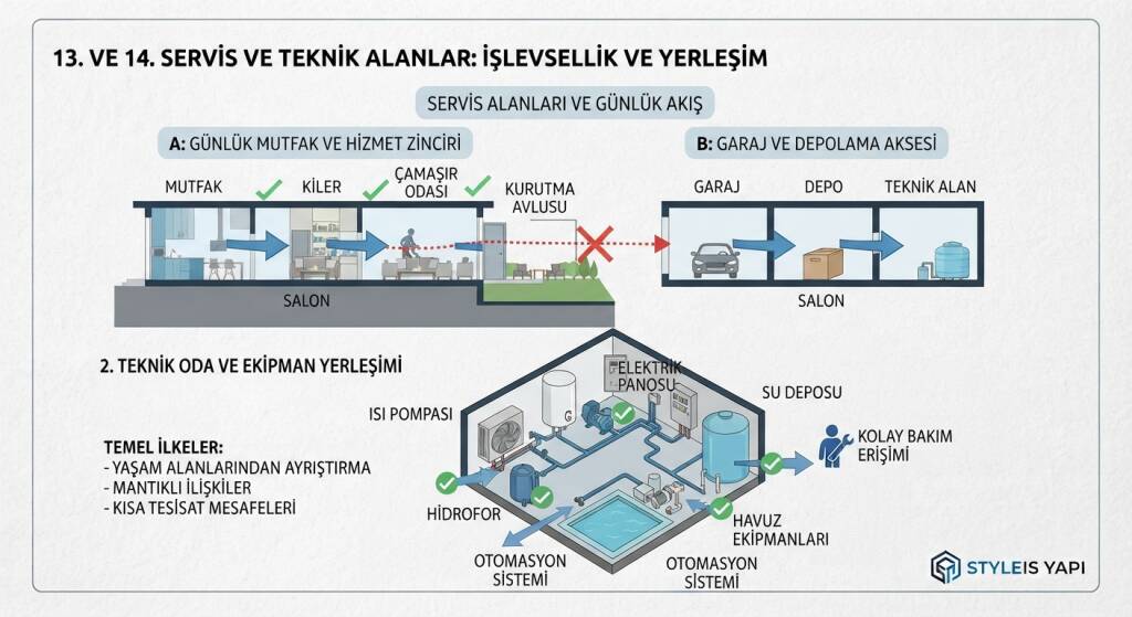 Servis alanları yaşam alanları