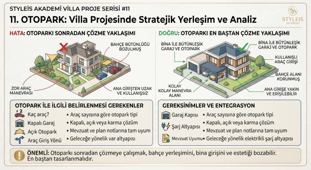 Villa projesinde otopark