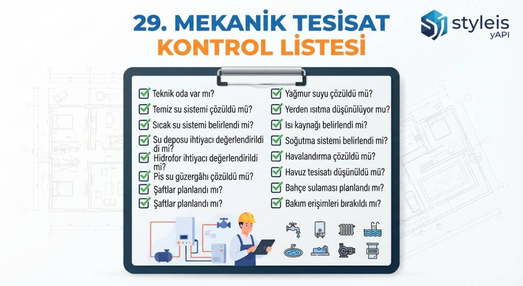 MEKANİK TESİSAT KONTROL LİSTESİ