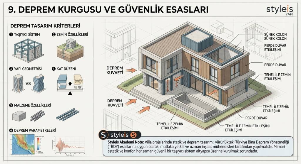 Villa projelerinde statik ve deprem tasarımı